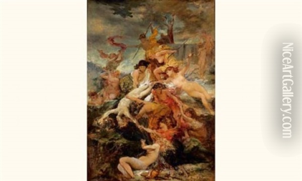 La Decadence De La Musique Oil Painting - Henry Eugene Delacroix