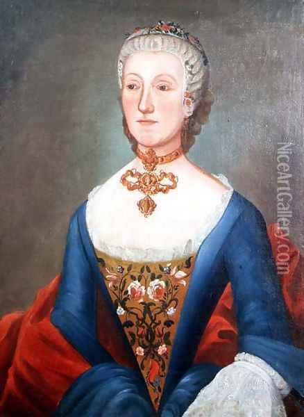 Portrait of Anne Elizabeth Amalie Berg Oil Painting - Johan Christian Remin