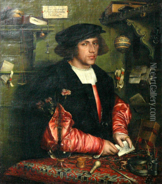 Portrait Of Georg Giesze Oil Painting - Hans Holbein the Younger