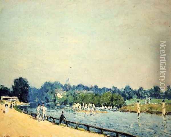 The Road to Hampton Court, 1874 Oil Painting - Alfred Sisley