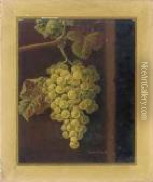 White Grapes; And Red Grapes Oil Painting - Oliver Clare