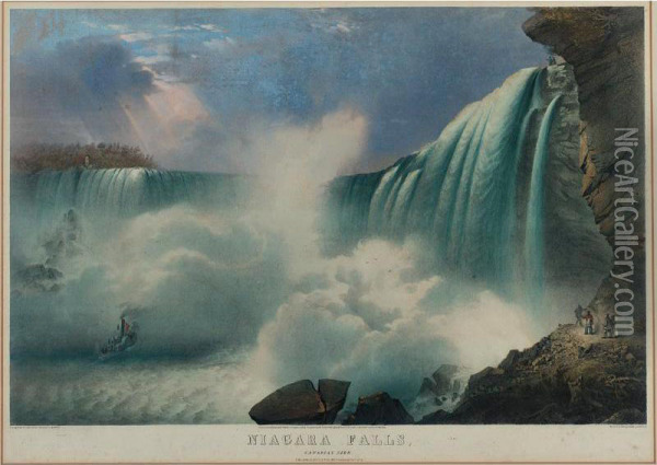 Niagra Falls, Canadian Side (lane 293) Oil Painting - Thomas Benecke