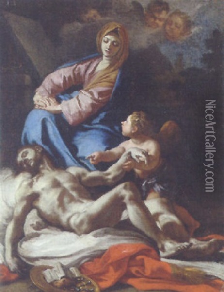 The Pieta Oil Painting - Francesco de Mura