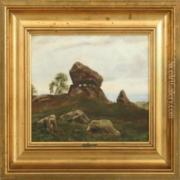 Landscape With Dolmen Oil Painting - Otto Haslund