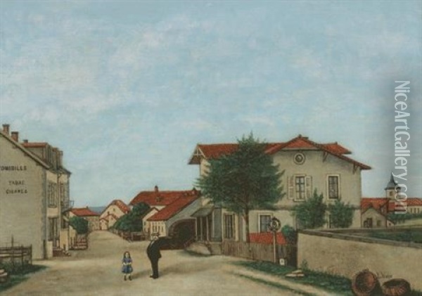 Kleinstadtstrase Oil Painting - Louis Vivin