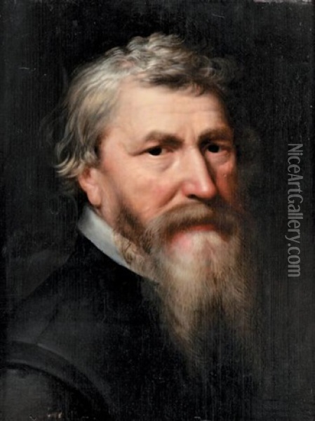 Portrait En Buste De Lubbert Gerritsz, Pasteur Mennonite (annabaptiste) Oil Painting - Michiel Janszoon van Mierevelt