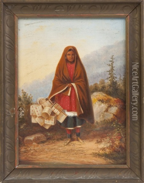 Native American Basket Seller Oil Painting - Cornelius David Krieghoff