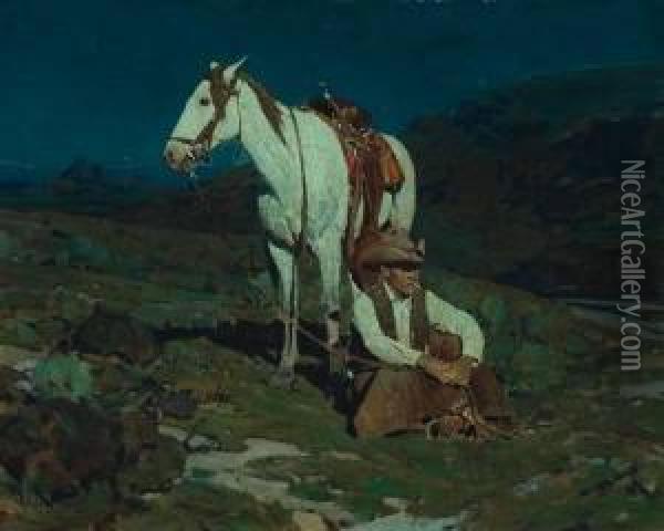 Title: The Night Hawk Oil Painting - Frank Tenney Johnson