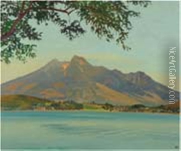 Lakeside Of Nojiriko Oil Painting - Kanae Yamamoto