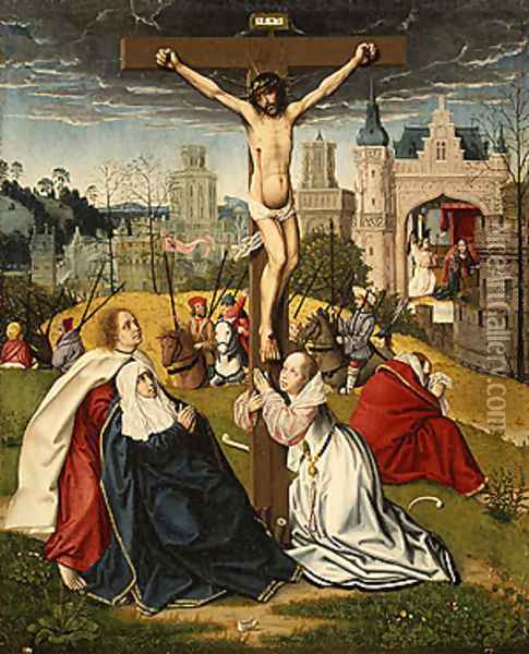 The Crucifixion ca 1495 Oil Painting - Jan Provost