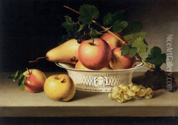 Fruits Of Autumn Oil Painting - James Peale Sr.