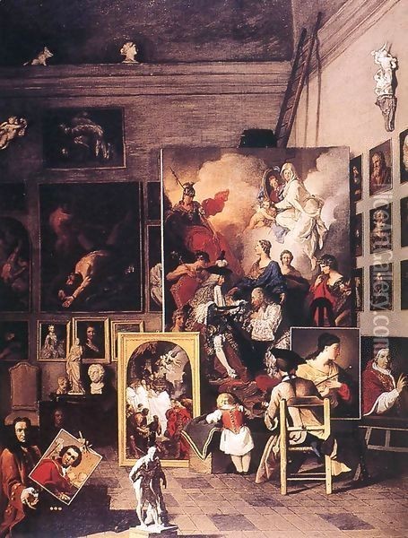The Studio of the Painter Oil Painting - Pierre Subleyras