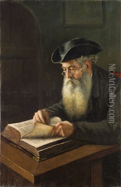 Dutch Rabbi (unidentified) Oil Painting - Benjamin Liepman Prins