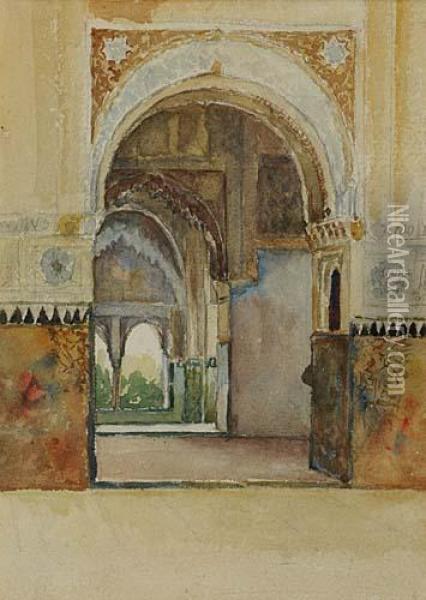 North African Courtyard Oil Painting - Louis Comfort Tiffany
