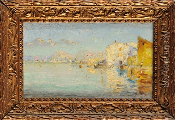 Bord De Mer Aux Martigues (pair) Oil Painting - Jean Baptiste Olive