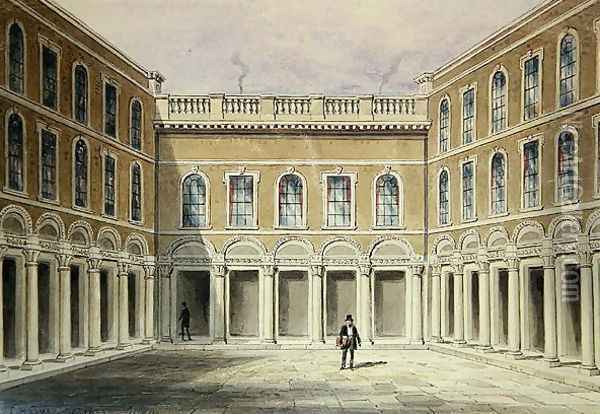The Inner Court of Drapers Hall, 1854 Oil Painting - Thomas Hosmer Shepherd