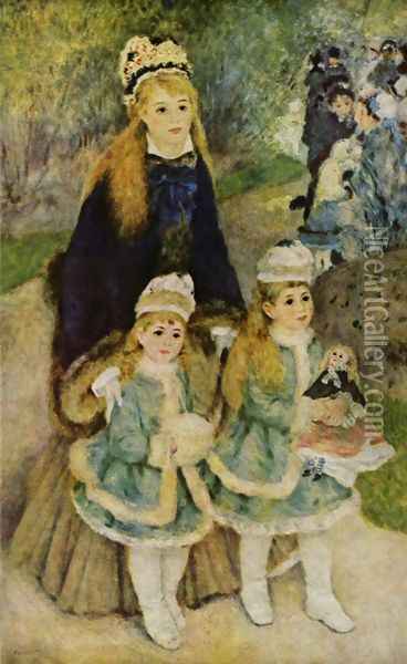 Madame Georges Charpentier and Her Children at park Oil Painting - Pierre Auguste Renoir