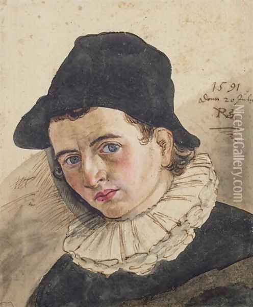 Self Portrait, 1591 Oil Painting - Philipp Uffenbach