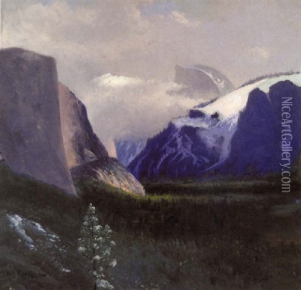 View Of Half Dome, Yosemite Oil Painting - William Bradford