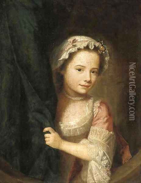 Portrait of a young girl Oil Painting - Nathaniel Hone