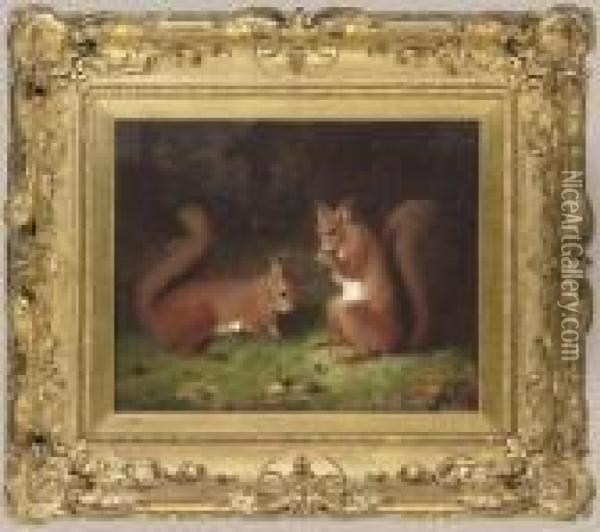 The Squirrels Oil Painting - Abel Hold