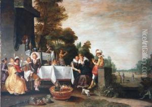 Untitled Oil Painting - Esaias Van De Velde