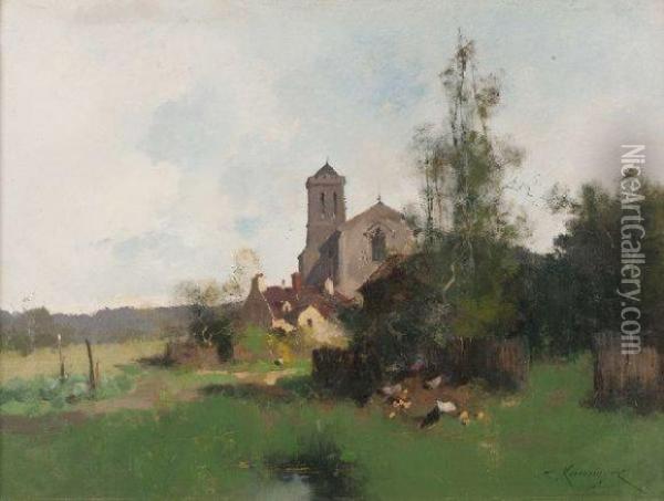 Eglise Oil Painting - Eugene Galien-Laloue