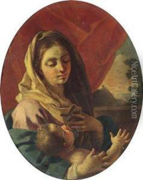Madonna With Child Oil Painting - Francesco Solimena