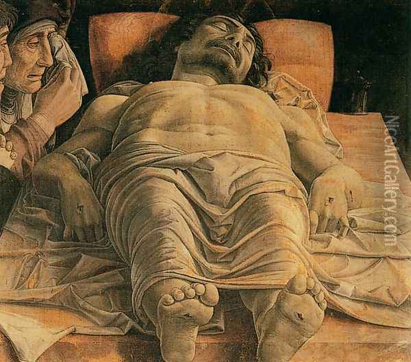 The Lamentation over the Dead Christ c. 1490 Oil Painting - Andrea Mantegna