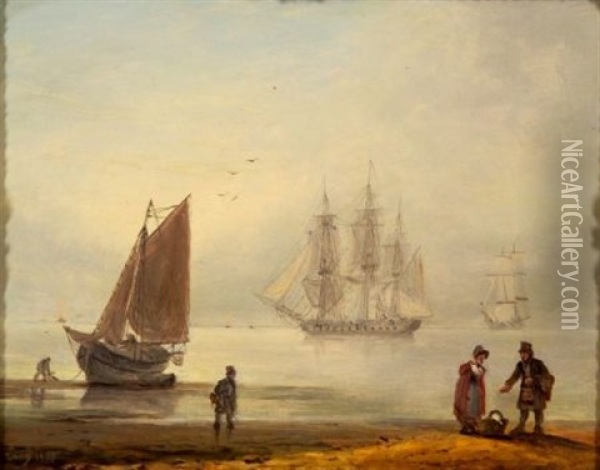 Teignmouth, Devon Or A Fog Oil Painting - Thomas Luny