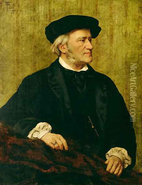 Portrait of Richard Wagner 1813-83 1883 Oil Painting - Giuseppe Tivoli