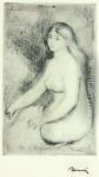 Baigneuse Assise Oil Painting - Pierre Auguste Renoir