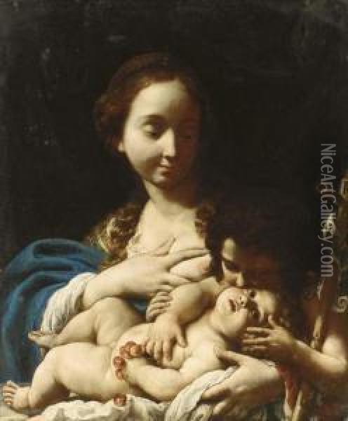 The Madonna And Child With The Infant Saint John The Baptist Oil Painting - Niccolo Tornioli