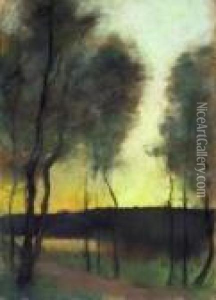 Herbststimmung Am Grunewaldsee Oil Painting - Lesser Ury