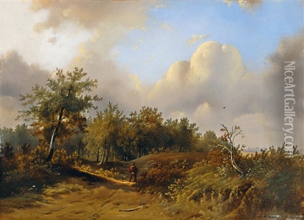 Landschaft Mit Wanderer Oil Painting - Franciscus Antonius de Haan