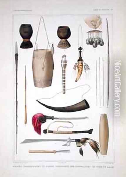 Weapons and ritual objects from Timor Oil Painting - Bruining, T.C.