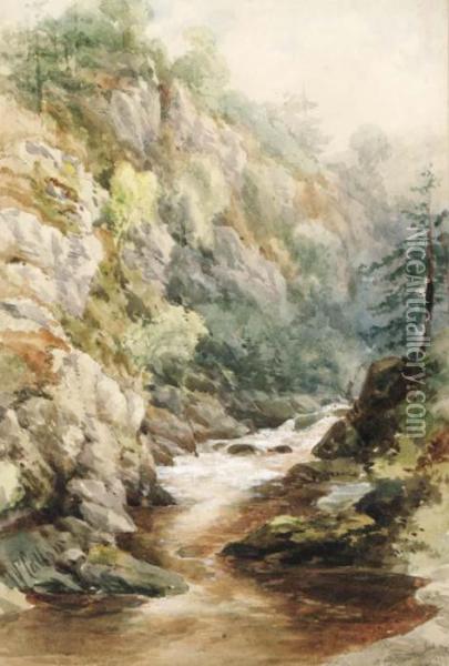 In Glen Finlas Oil Painting - William Callow