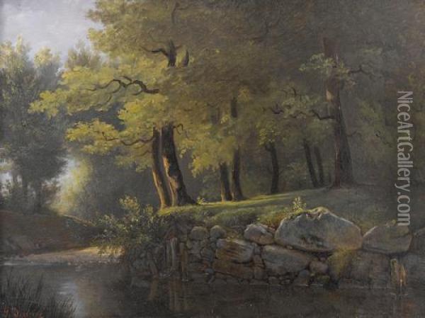 Bachpartie Im Wald Oil Painting - Francois Diday