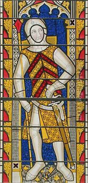 Gilbert de Clare, 3rd Earl of Gloucester 1243-95, after a stained glass window of c.1340 in Tewkesbury Abbey Church Oil Painting - Henry Shaw