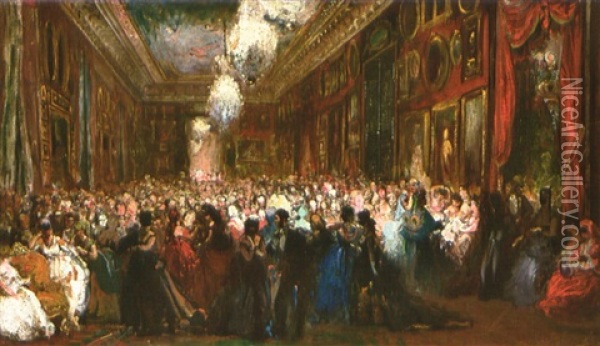 50. Maskenball Im Palais Bourbon 1863 Unter Der Leitung Des Duc De Morny Oil Painting - Eugene Pierre Francois Giraud