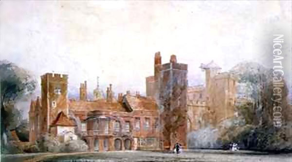 Old North Front, Lambeth Palace Oil Painting - Edward Blore