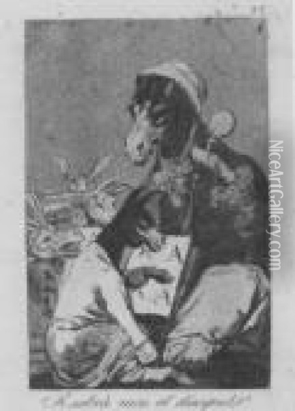 Si Sabra Mas El Discipulo? (harris 72; Delteil 74) Oil Painting - Francisco De Goya y Lucientes