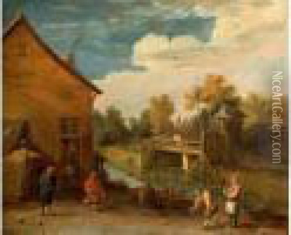 Les Joueurs Oil Painting - Peeter van Bredael