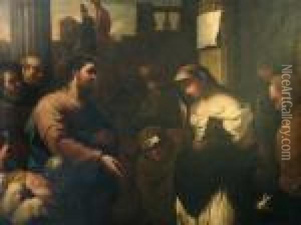 Cristo E L'adultera Oil Painting - Luca Giordano