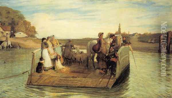 The Ferry Oil Painting - Robert Walker Macbeth