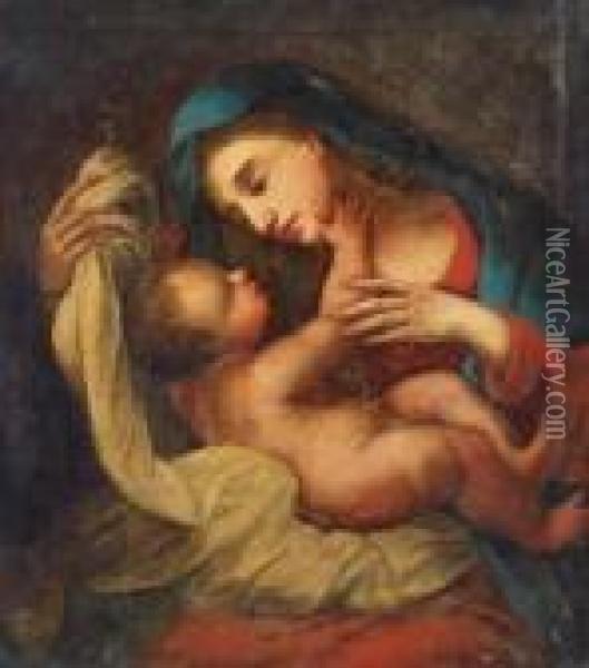 La Madonna Con Il Bambino Oil Painting - Luca Giordano