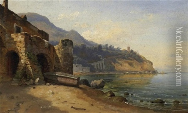 Castello Mare Oil Painting - Christian Ernst Bernhard Morgenstern