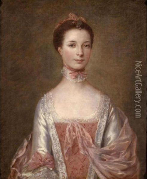 Portrait Of Mrs. Edwin Lascelles, Nee Elizabeth Dawes Oil Painting - Thomas Gainsborough