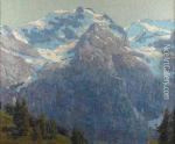 Majestic Alpine Scene Oil Painting - Edgar Alwin Payne