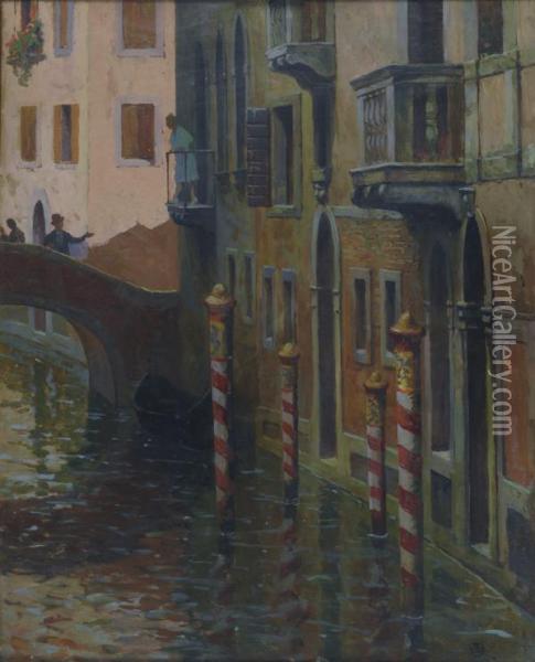 Canale A Venezia Oil Painting - Anacleto, Nino Della Gatta